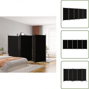 Vidaxl - Cloison de s&eacute;paration 5 panneaux Noir 433x180 cm Tissu - Cloison De S&eacute;paration - &Eacute;cran De Confidentialit&eacute; - S&eacute;parateur De Pi&egrave;ce - Rideau