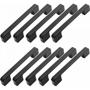 10pcs Poign&eacute;e Meuble Entraxe 160mm-Poign&eacute;e Porte Cuisine Noire Poignee Barre Meuble Poignee De Cuisine Noire 160mm