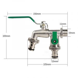 Ahlsen Robinet de Jardin Double Sortie , Robinet Extérieur Laiton, Premium Robinet Jardin avec Double Raccord, Convient pour Jardin, Ménage et