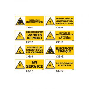Signaletique.biz France - Panneau et Pictogramme de Signalisation danger &eacute;lectrique - C0407 - 210 x 75 mm