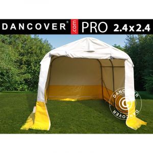 Dancover - Tente de stockage Tente Abri pro 2,4x2,4x2m, pvc, blanc/jaune,