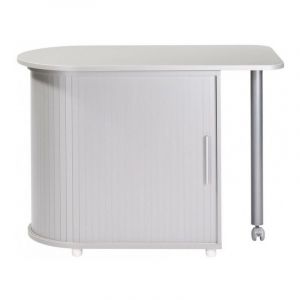 Bureau avec plateau pivotant et rangement gris Kool 105cm