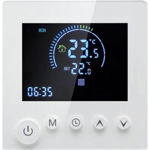 TONYSA Thermostat Intelligent Noir pour Chauffage de l'eau par Le Sol 3A Compatible , Thermostat d'ambiance Connecté programmable Eau Chaude Filaire