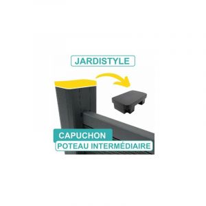 Cloture&jardin - Capuchon pour Poteau Aluminium Interm&eacute;diaire 2 Entr&eacute;es