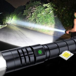 Torche led Torche Ultra Puissante 10000 Lumens, Torche Militaire Tactique Rechargeable usb 5 Modes IPX4 &Eacute;tanche, Batterie Incluse
