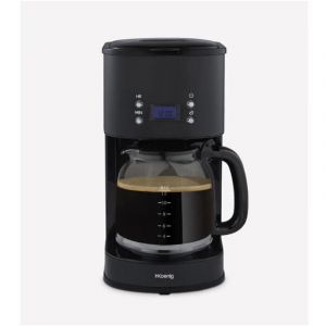Hkoenig - Cafetiere programmable MG32 - 1,5 l (12 tasses) - 1000 w - Ecran lcd - Maintien au chaud - Noir et acier inoxydable