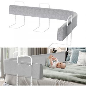 Tolletour - Barrière de lit Réglable en hauteur 200cm Portable Bébé Grand Rails Protection contre les chutes pour lit parental Convient pour matelas