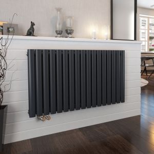 Emke - Radiateur eau chaude en acier Tube Rond Radiateur Mural Double Couche 1828W Anthracite 60x120cm