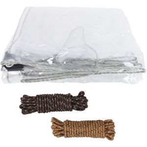 Treetalk - Bâche Transparente avec Oeillets Bâche de Protection ImperméablePVC Protection de Vent Pluie Soleil pour Serre Jardin Pergola 3 x 5 m