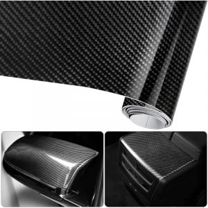Csparkv - 2pcs)6D Film Autocollant Étanche de Voiture Adhésif Vinyle en Fibre de Carbone 1.57M x 0.3M Imperméable Antiadhésive pour