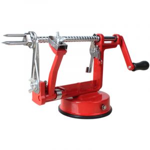 Eplucheur de Pomme - (3 Lames Suppl&eacute;mentaires) Coupe Pomme, Enleve Trognon and Epluche, Inox Lames, Base D'aspiration Antid&eacute;rapante, Legume, Fruits