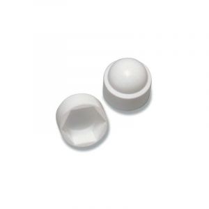 Cache Ecrou ou cache tête vis Tête hexagonale th M10 Nylon Blanc Sur plat 17-30 pièces
