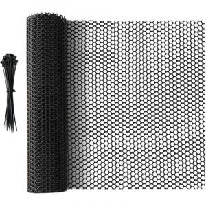 Rouleau de grillage m&eacute;tallique de 3 m x 40 cm, cl&ocirc;ture en plastique multi-usages, grillage m&eacute;tallique pour animaux d&eacute;coupable, noir.