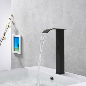Senderpick - Capteur infrarouge Robinet de lavabo Salle de bain Mitigeur monocommand&eacute; Noir