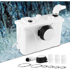 Wolketon Syst&egrave;me de relevage avec broyeur 700 W - Pompe &agrave; mati&egrave;res f&eacute;cales pour WC, douche et lavabo - D&eacute;bit de 190 l/min, moteur silencieux,