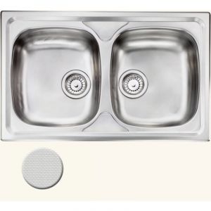 &Eacute;vier inox nid d'abeille SCALDIS 2 bacs