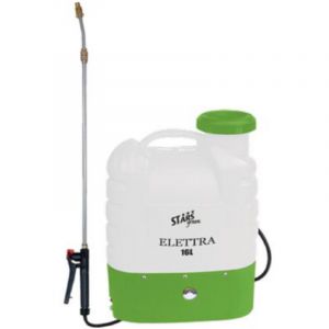 Pompe a' bandoulie're a' dos avec batterie au plomb 12V 9Ah pour pulve'risation e'lectrique 16 lt. avec lance te'lescopique Bianco Piombo