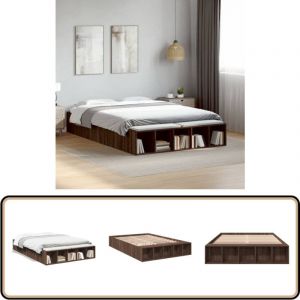 Cadre de lit sans matelas chêne marron 120x200 cm - Cadre De Lit - Lit Double - Lit Design - Lit Moderne - Lit Coffre Rangements
