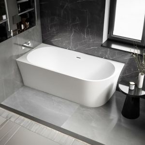 Baignoire d'angle design acrylique pour salle de bain, isolation thermique - montage gauche - Blanc - 170x78x60cm - nova corner - Options au choix
