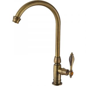 Robinet De Cuisine Mitigeur Robinet Laiton Bross&eacute; Eau Froide Robinet Rotatif Lavabo Robinet De Lavabo Pour Vasque Et Lave Mains Bronze Antique