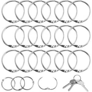 100 Pi&egrave;ces Anneaux de Reliure,30mm Diam&egrave;tre Ext&eacute;rieur Anneaux Articul&eacute;s M&eacute;talliques,Anneau M&eacute;tallique,pour Livre Classeur,Cahier,Scrapbooking,&agrave;
