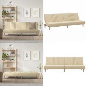 Vidaxl - Canapé-lit crème tissu - Canapé Convertible - Canapé Lit - Canapé Clic Clac - Meuble Salon - Salon Moderne - Home & Living