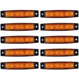 Feux de Position Camion 10PCS LED Feux De Signalisation Lat&eacute;raux Feux de Gabarit Lat&eacute;raux DC 12V LED Feux De Position C&ocirc;T&eacute; Lampe Accessoires De