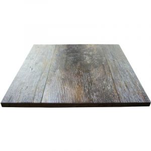 Defibrico - Plancher de table 70x70 cm pour les bars et restaurants dans le ciment en bois zahara