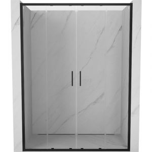 Mexen - Porte de douche coulissante double Exo 130 cm, transparent, noir - 8152-130-000-70-00