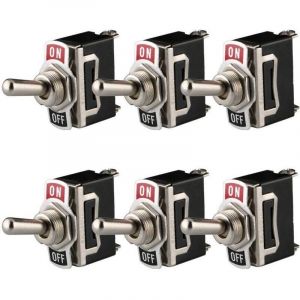 YMYNY Interrupteur &agrave; Bascule 12V-24V-48V-110V/10A, 220V-230V/6A, SPST ON/OFF 2 Positions 2 Broches, pour Voiture Tableau de Bord Lumi&egrave;re (Pack de 6,