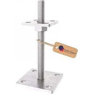 GeZu Impex Support de poteau Flocon de Zinc 80 x 80 mm 50 - 230 mmhauteur reglable platine bois pied cl&ocirc;ture