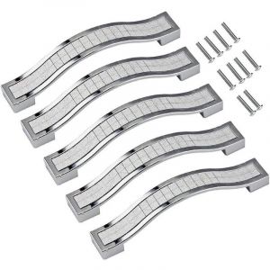 Boutons et poign&eacute;es de meubles,Lot de 5 poign&eacute;es de tiroir en alliage strass cristal pour commode armoire de cuisine placard,