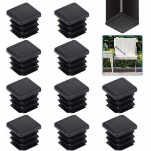 20 pi&egrave;ces bouchons de tube carr&eacute; 20 20mm embout de tube carr&eacute; bouchons de tube carr&eacute; en plastique noir embout d'aileron carr&eacute; embout de chaise solide