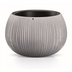 Prosperplast - Beton Bowl Pot de fleurs en plastique 2 en 1 avec pot rond en couleur ciment 30 (Hauteur) x 47,8 (Profondeur) x 47,8 (largeur) cm