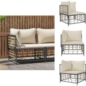 Canapé d'angle de jardin avec coussin beige résine tressée - Canapé D'angle - Mobilier De Jardin - Meubles De Jardin - Canapé Extérieur - Rotin