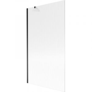 Mexen - Paroi de baignoire Next 1-volet 100 x 150 cm, ray&eacute;e, noire - 895-100-000-00-09-70