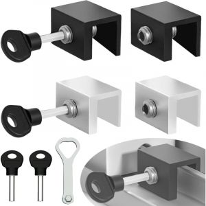 4 Pi&egrave;ces Verrou Baie Coulissante 10mm Verrou Porte Coulissante Verrou pour Porte Coulissante, Serrures de Fen&ecirc;tre pour Fen&ecirc;tre Bloque Porte