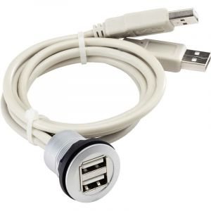 Cordon double embase femelle usb 2.0 type a vers 2 mâles usb 2.0 type a 0.60 m Schlegel RRJ2USB D28070