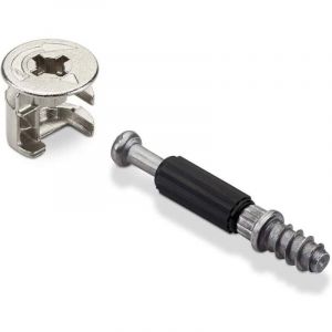 50 pi&egrave;ces Connecteur de Meubles Pi&egrave;ce de Raccordement de Meubles Roue Excentrique RASTEX 15 (&Oslash; 15 mm) et cheville Twister DU 232 T (M6 x 11 mm)