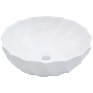 Design In - Vasque &agrave; poser Lavabo &Eacute;vier &agrave; poser Bac &agrave; laver 46x17 cm C&eacute;ramique Blanc CVW81486