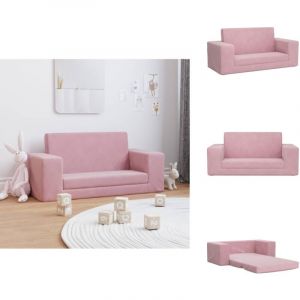 Canapé-lit pour enfants 2 places rose peluche douce - Canapé Lit Enfant - Canapé Bébé - Mobilier Enfant - Meubles Chambre Enfant - Fauteuil Enfant