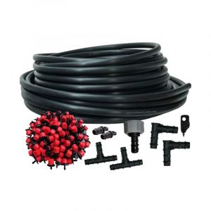 Suinga - Kit goutte &agrave; goutte complet de jardin 50 m: Tuyau 16 mm + 50 goutteurs + accessoires d'installation