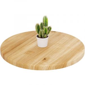 LAMO Manufaktur Plateau de table rond 50 cm en bois naturel Pour table basse ronde ou de chevet Épaisseur : 28 mm Couleur : Rustique