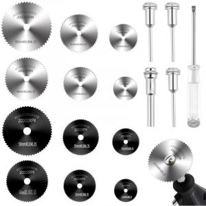 Ensemble de 17 disques de coupe pour accessoires Dremel, mini-forets rotatifs multifonctionnels en acier rapide pour Dremel, pour la d&eacute;coupe du