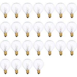 Lot de 25 ampoules G40 de rechange en tungstène G40 7 W 220-240 V clair globe ampoule E12 douille ampoules pour intérieur extérieur patio décor