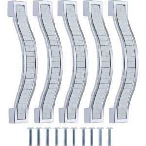 Lot de 10 poign&eacute;es de tiroir alliage strass cristal pour commode armoire de cuisine placard, Silver, 96MM-10PCS