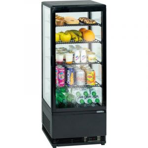 Mini Vitrine Réfrigérée Positive 58 L ou 98 L Noire - Casselin