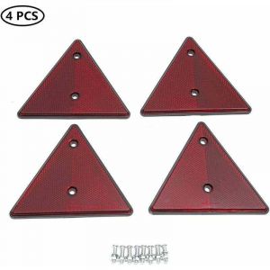 4 x Catadioptre Triangle Rouge, Catadioptre Triangle pour Remorque, Catadioptre Visser Fixe Remorque R&eacute;flecteurs, Catadioptre Triangle Signalisation,