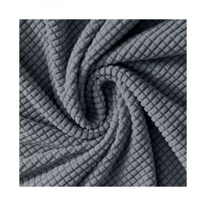 HOUSSE DE CHAISE JACQUARD ÉPAIS GRIS FONCÉ taille L GRAND DOSSIER HAUT 70cm