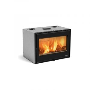 Insert à bois raccordable La Nordica Inserto 80 Wide 5.0 12.4 kW Sans cadre 4 côtés